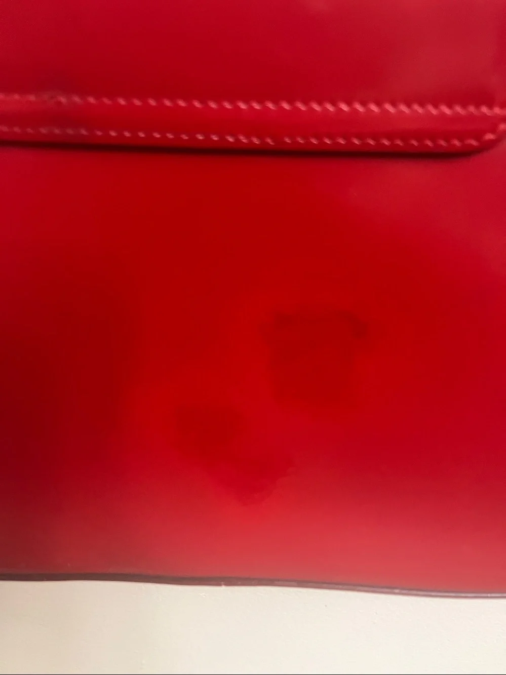 Red Leather medium structured Lancel Shoulder Bag